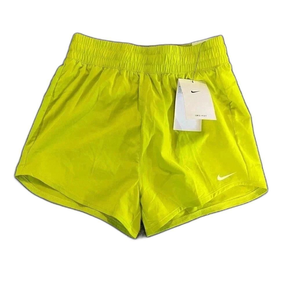 NWT Nike Girls Dri-Fit High-Waisted Woven Training Shorts Youth Green